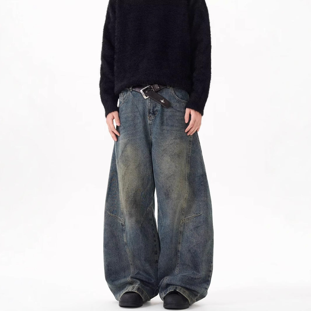 Loose Straight Washed Pants For Men