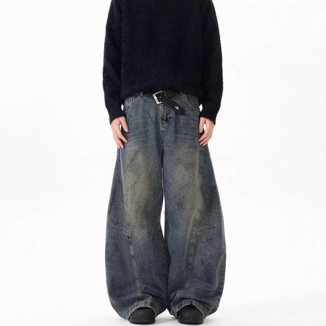 Loose Straight Washed Pants For Men