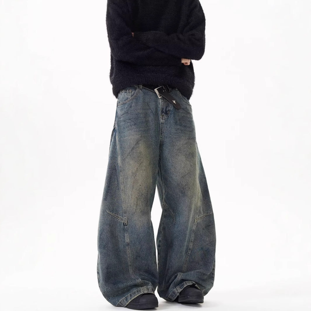Loose Straight Washed Pants For Men