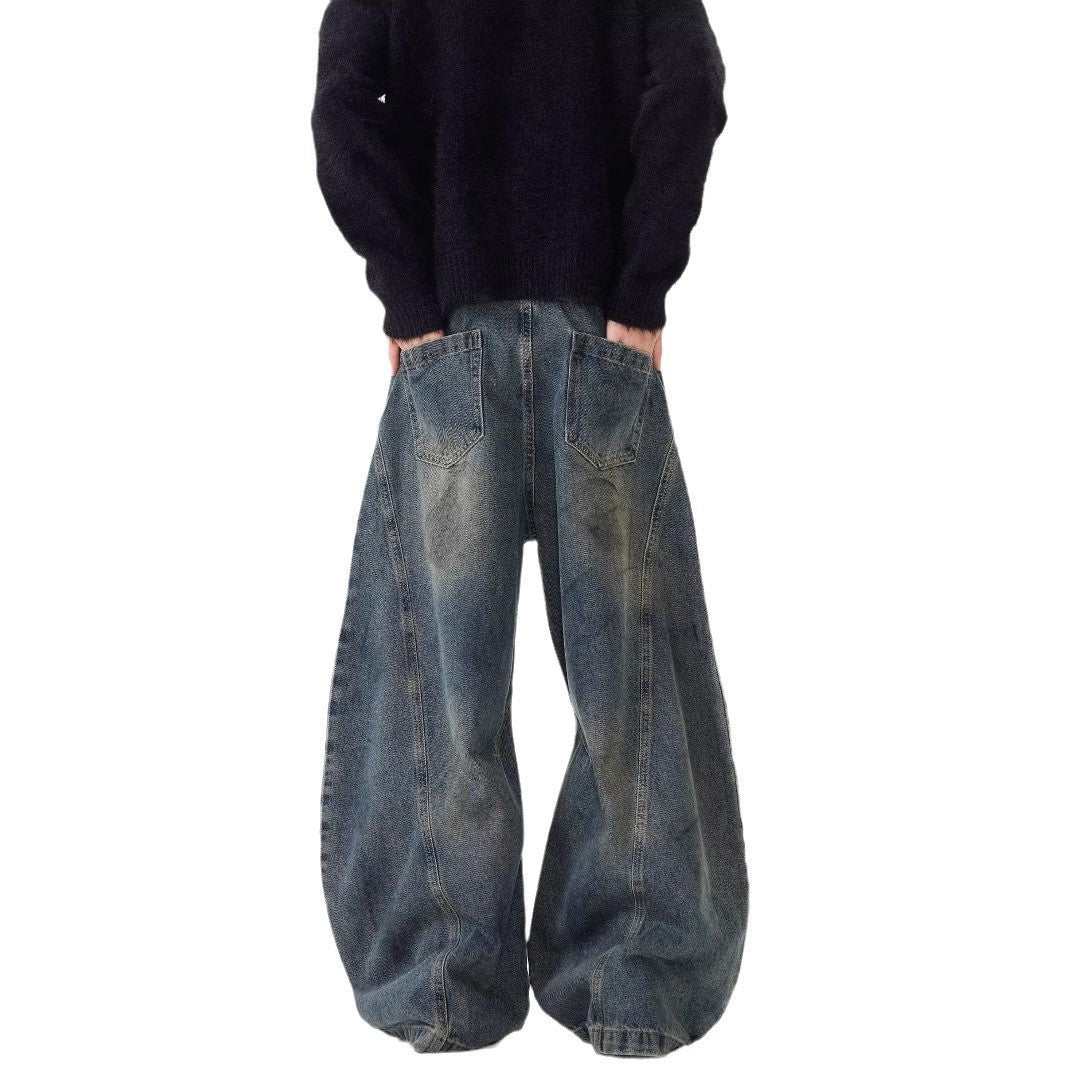 Loose Straight Washed Pants For Men