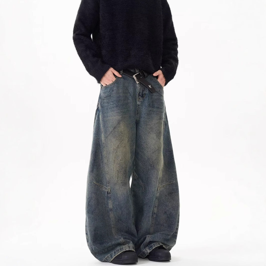 Loose Straight Washed Pants For Men