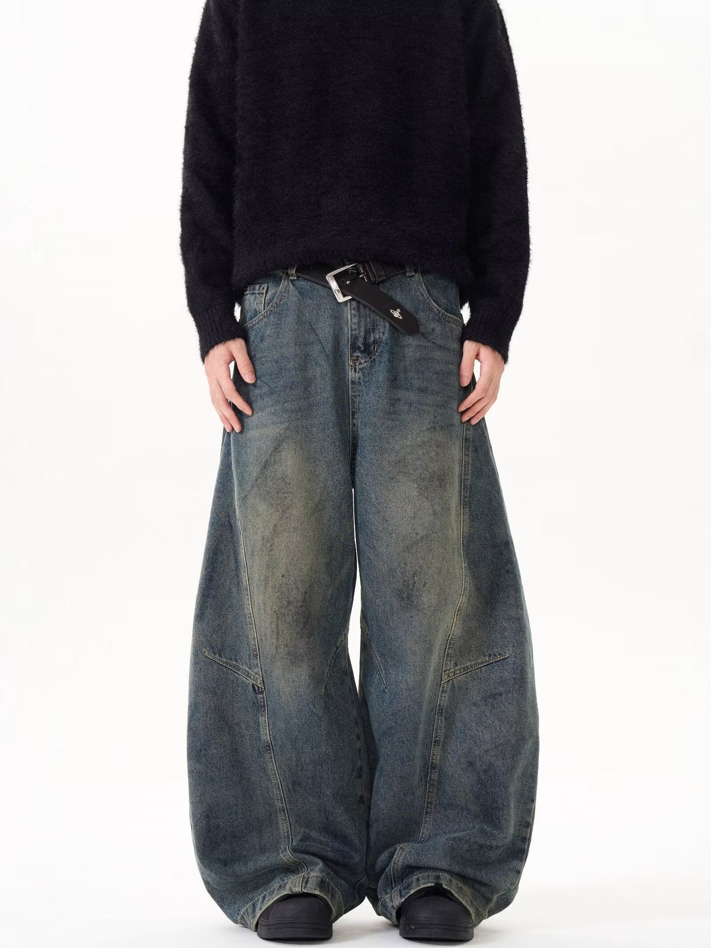Loose Straight Washed Pants For Men